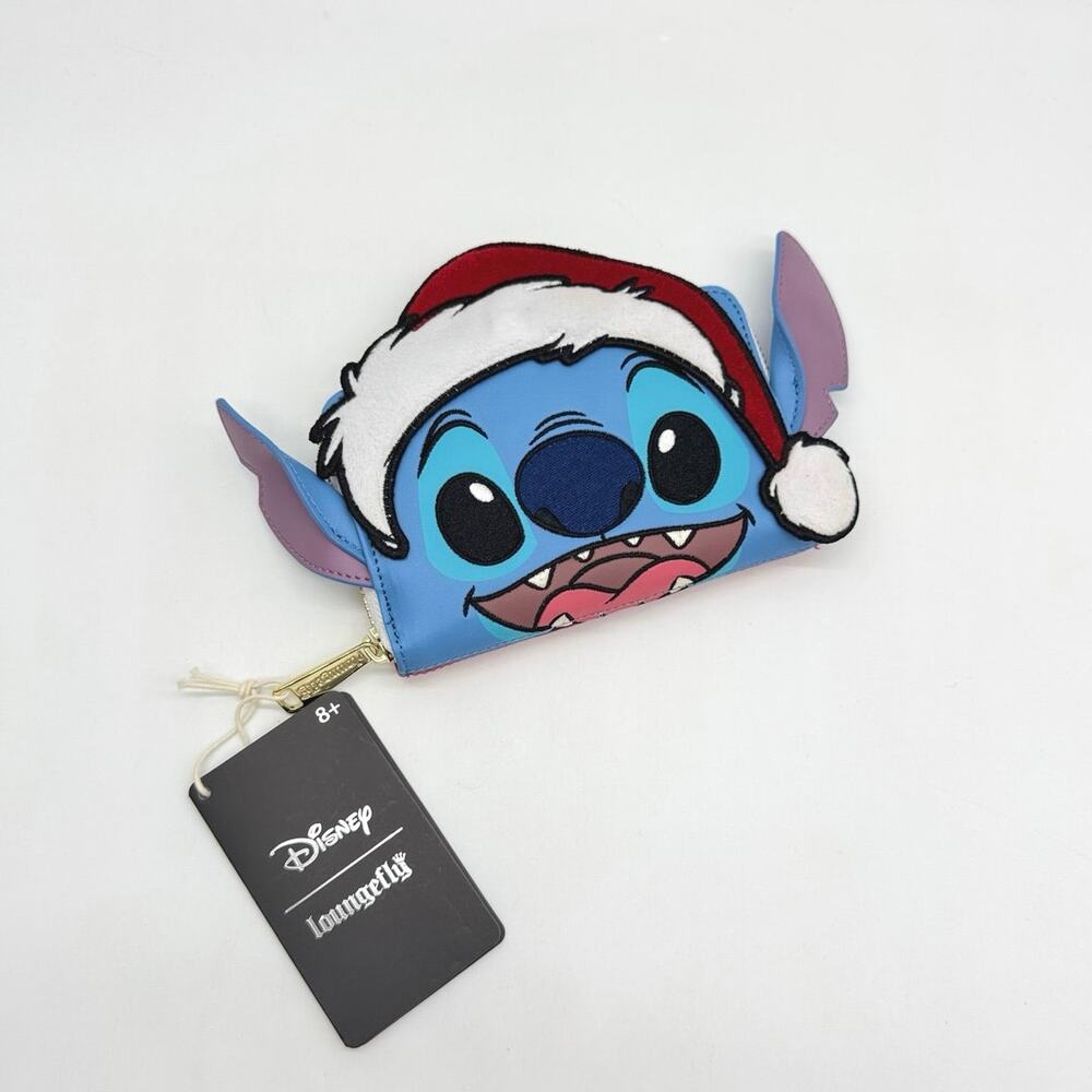 Loungefly Disney Lilo & Stitch Santa Zip Around Christmas Wallet NEW